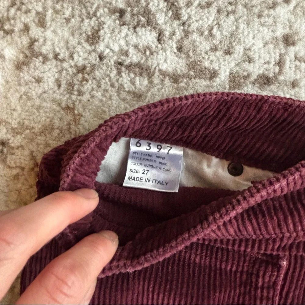 6397 shorty - baggy corduroy burgundy pants - Picture 4 of 5